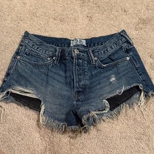 We The Free Distressed Blue Jean Shorts